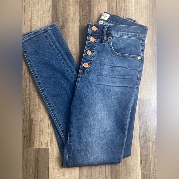 J. Crew Denim - J. Crew High Rise Blue Jeans with Button Detail